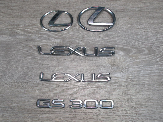 98-05 Lexus GS300 JZS160 Rear Trunk Lid Emblem Logo Badge Symbol Set OEM