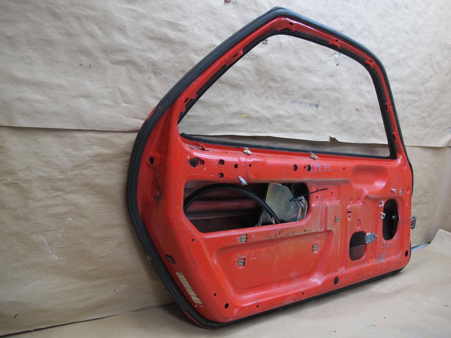 1984-1991 Porsche 928 S4 Left Driver Side Door Shell Panel RED