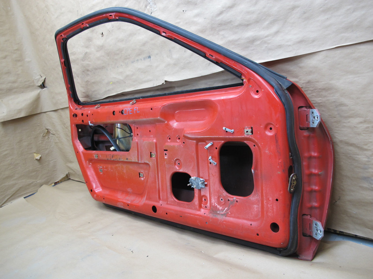1984-1991 Porsche 928 S4 Left Driver Side Door Shell Panel RED