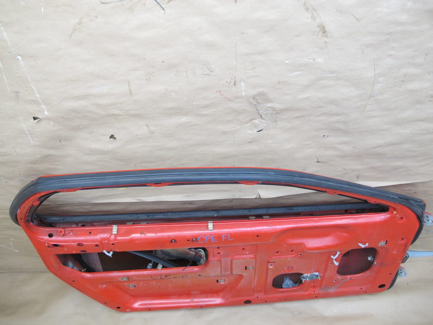 1984-1991 Porsche 928 S4 Left Driver Side Door Shell Panel RED