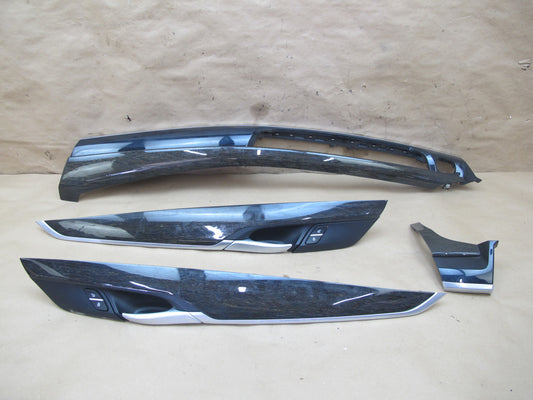 14-18 BMW F15 F16 X5 X6 Front Left & Right Dash Door Woodgrain Trim Set OEM