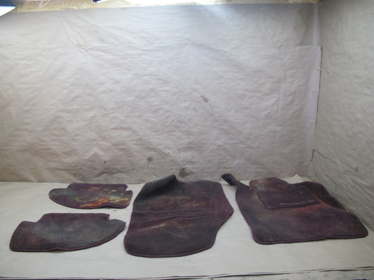 84-91 Porsche 944 Set of 4 Front & Rear Carpet Floor MAT Burgundy OEM