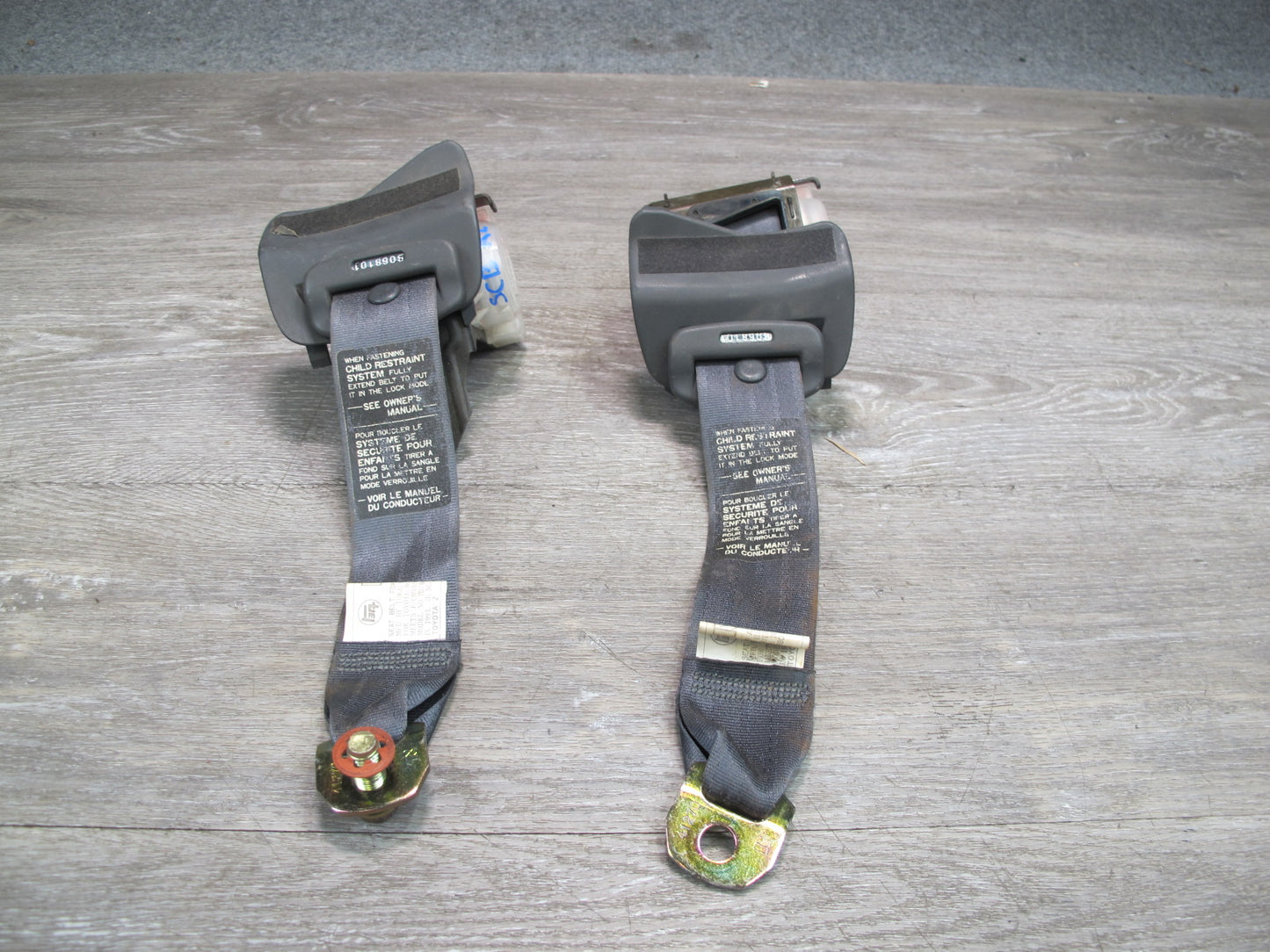 92-00 LEXUS SC300 SC400 REAR LEFT & RIGHT SIDE SEATBELT RETRACTOR SET OEM