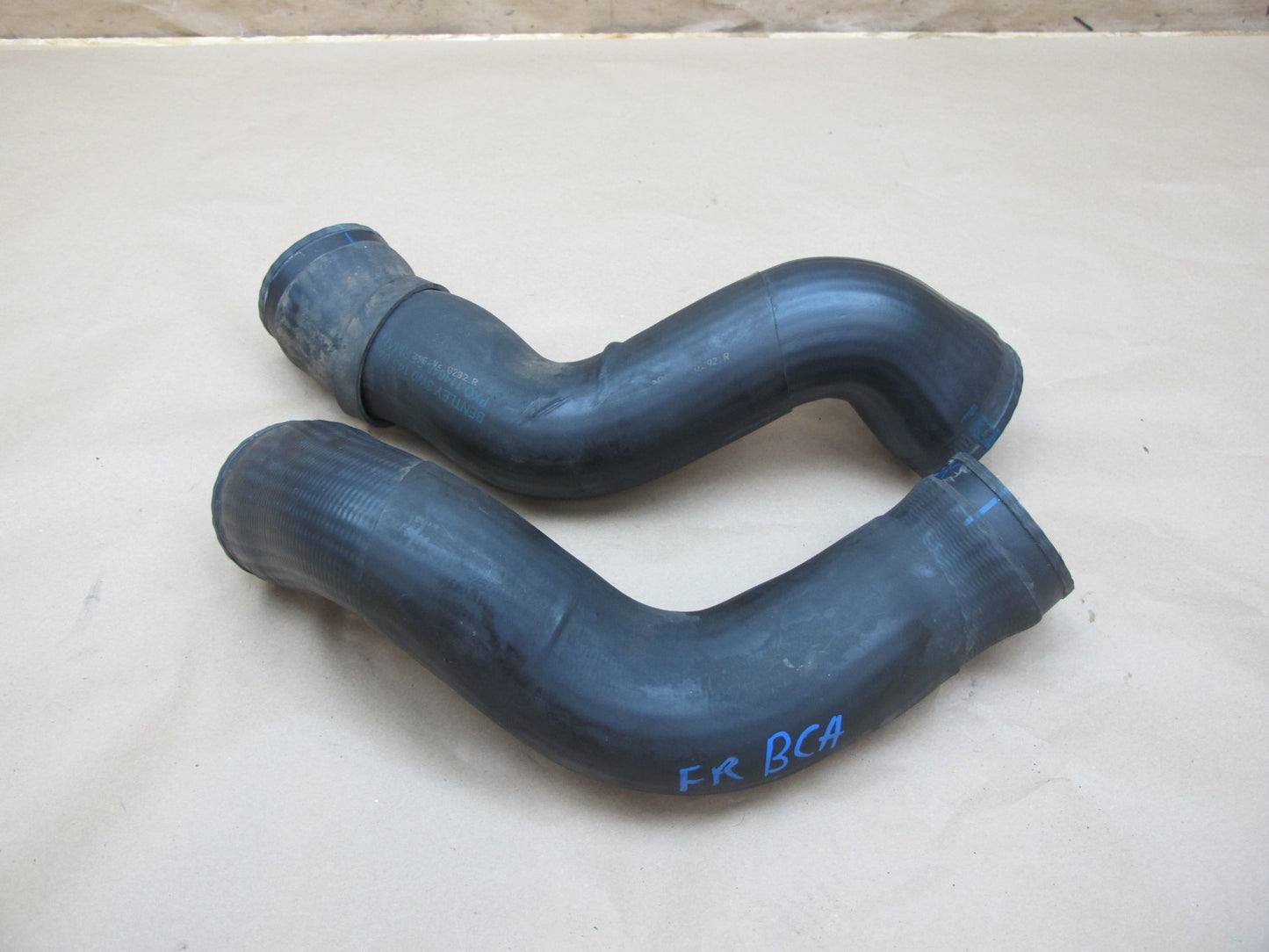 03-10 Bentley Continental 6.0L Left & Right Intercooler Hose Pipe Line Set of 2