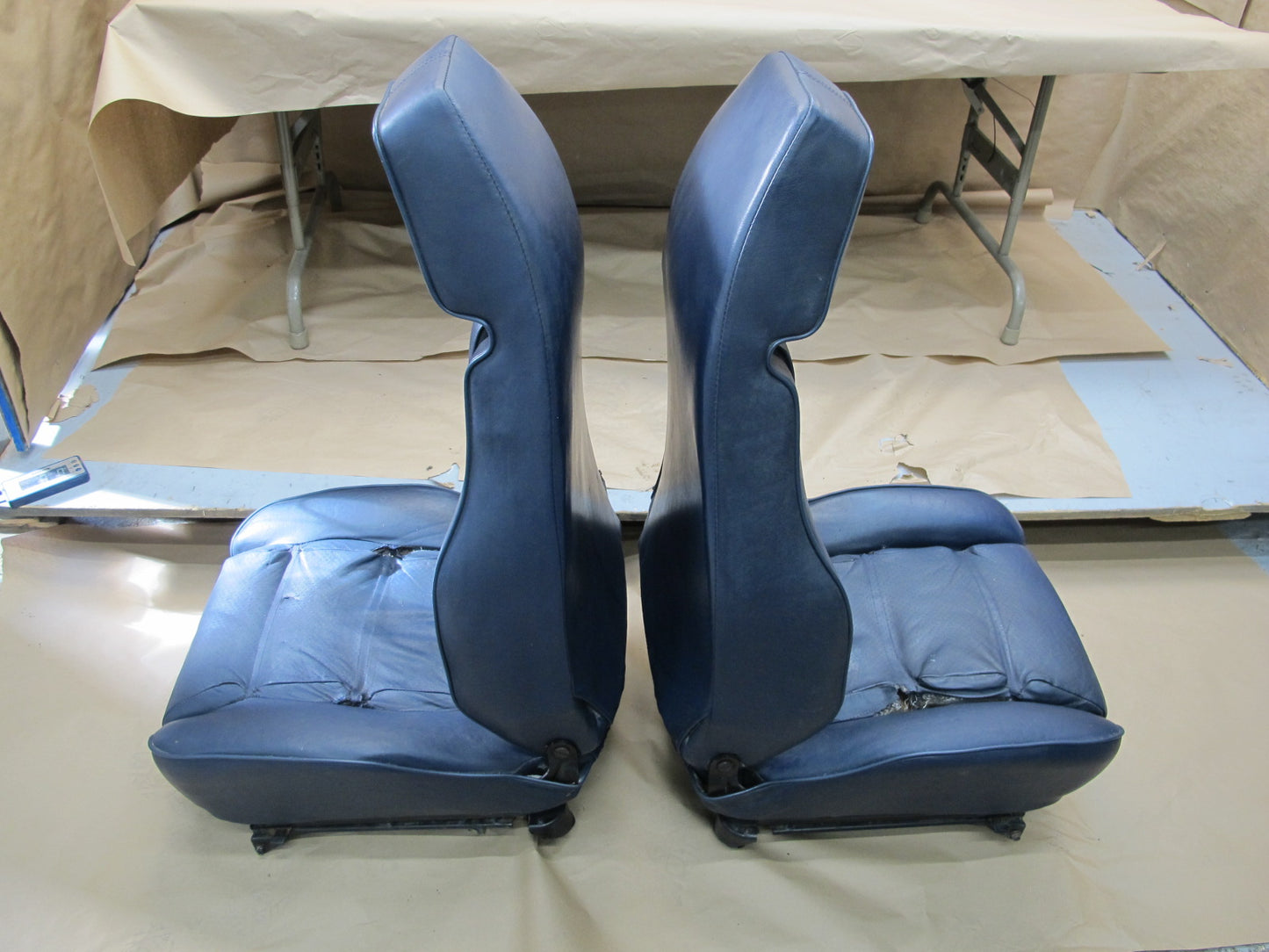 1983-1984 Porsche 928 S Front & Rear Left Right Side Seat Leather Blue Set