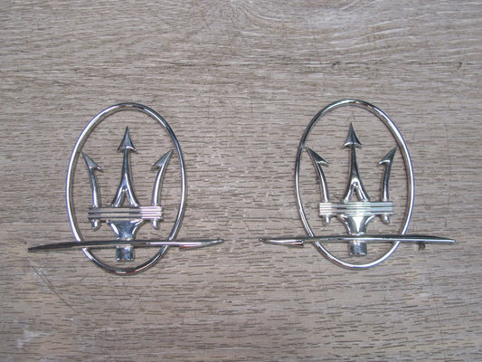 14-19 Maserati Ghibli M157 Set of 2 Rear Quarter Emblem Logo Badge OEM