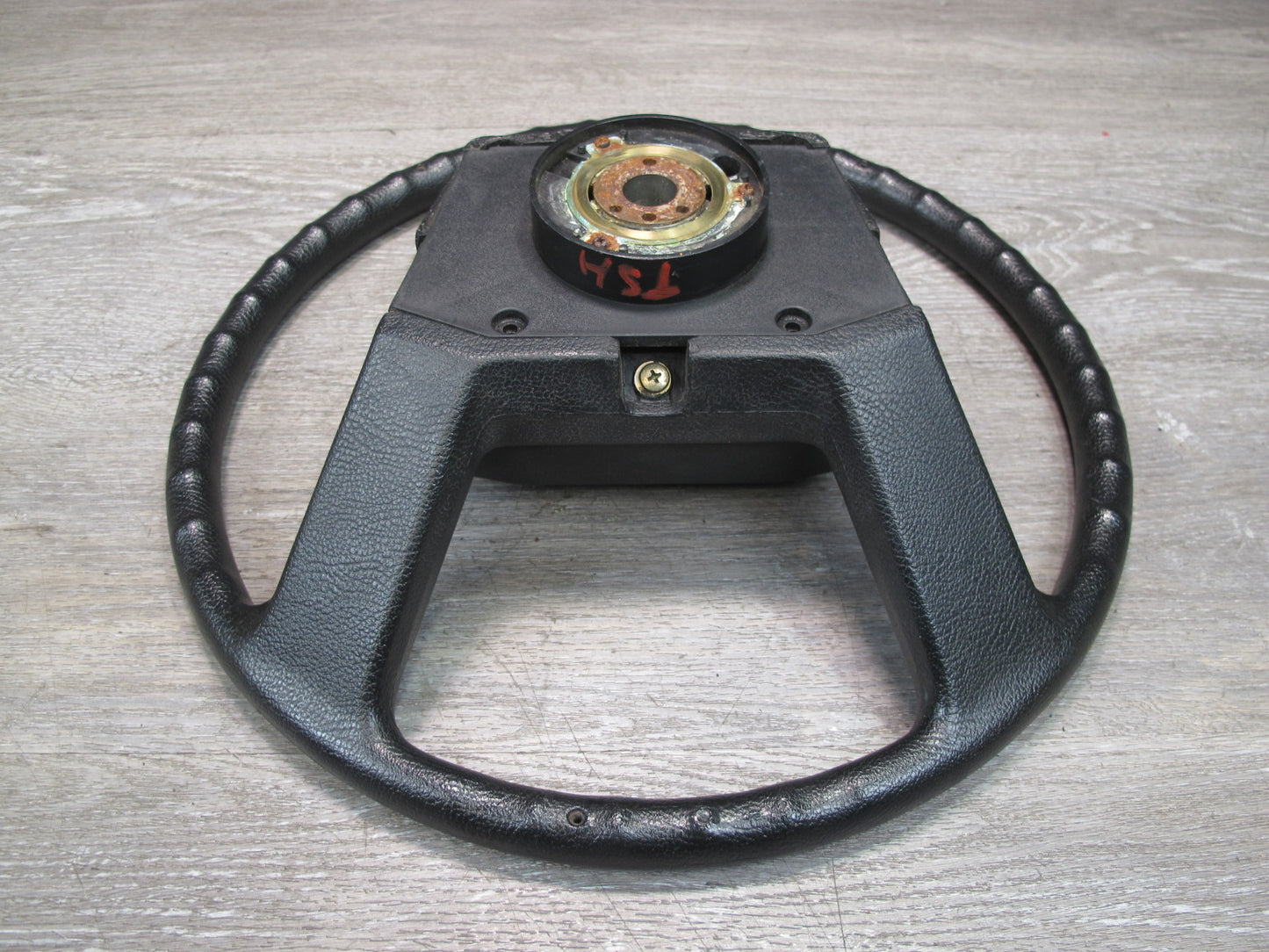 84-85 Toyota Celica Supra MA67 Leather Steering Wheel w Horn Pad OEM