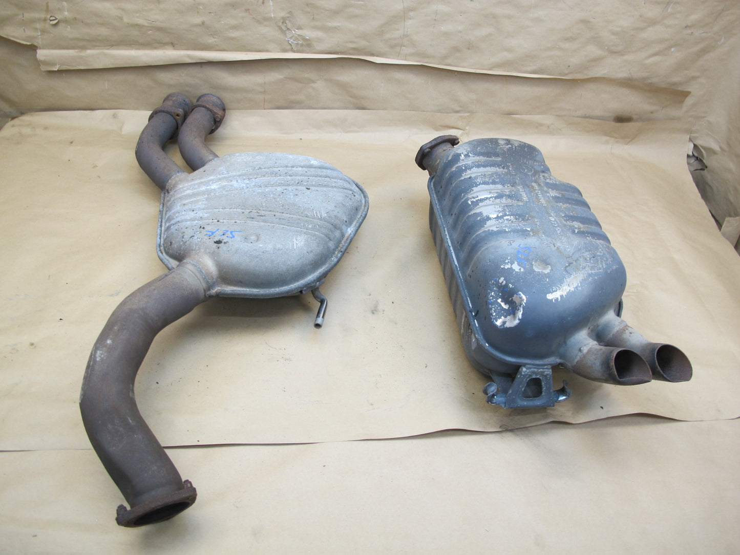 94-98 Mercedes R129 SL600 Set of 2 Exhaust Muffler & Resonator OEM