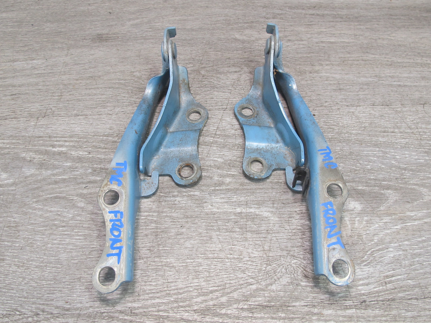 00-05 Toyota MR2 Spyder Set of 2 Left & Right Front Hood Frunk Hinge Blue OEM