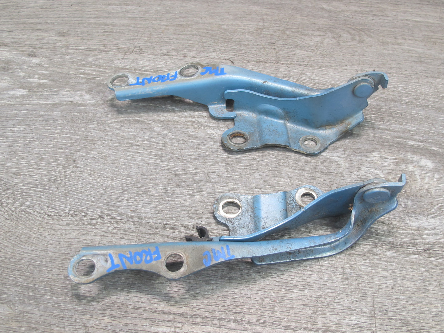 00-05 Toyota MR2 Spyder Set of 2 Left & Right Front Hood Frunk Hinge Blue OEM