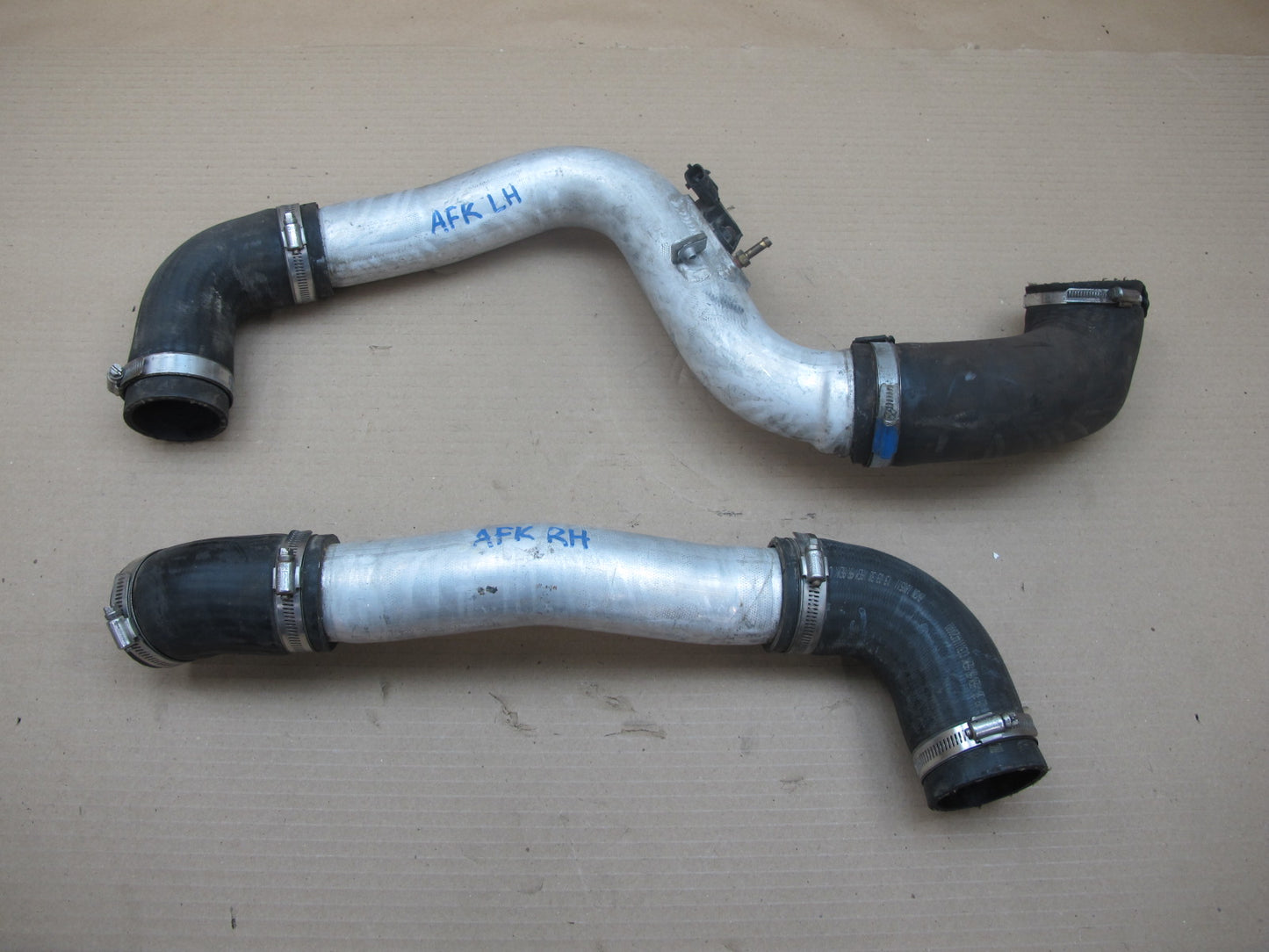 11-12 Fisker Karma Set of 2 Right & Left Intercooler Hose Pipe w Sensor OEM