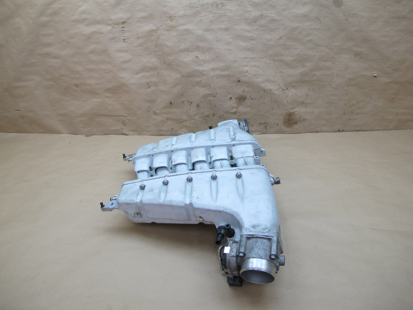 03-10 Bentley Continental 6.0L Engine Upper Intake Manifold w Throttle Body