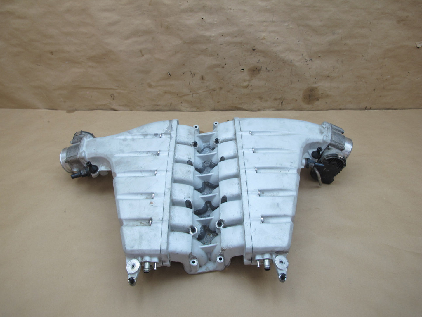 03-10 Bentley Continental 6.0L Engine Upper Intake Manifold w Throttle Body