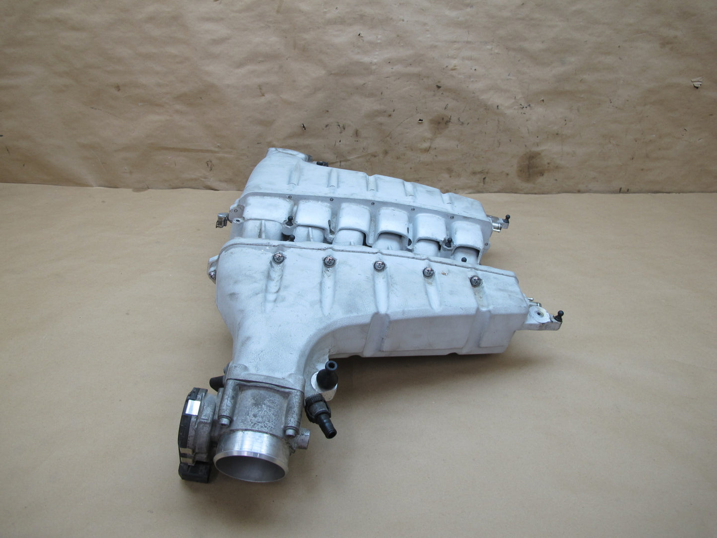 03-10 Bentley Continental 6.0L Engine Upper Intake Manifold w Throttle Body