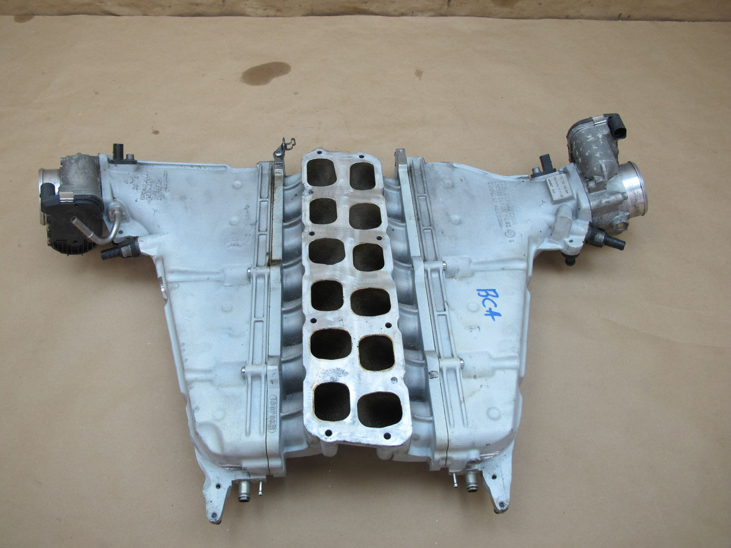 03-10 Bentley Continental 6.0L Engine Upper Intake Manifold w Throttle Body