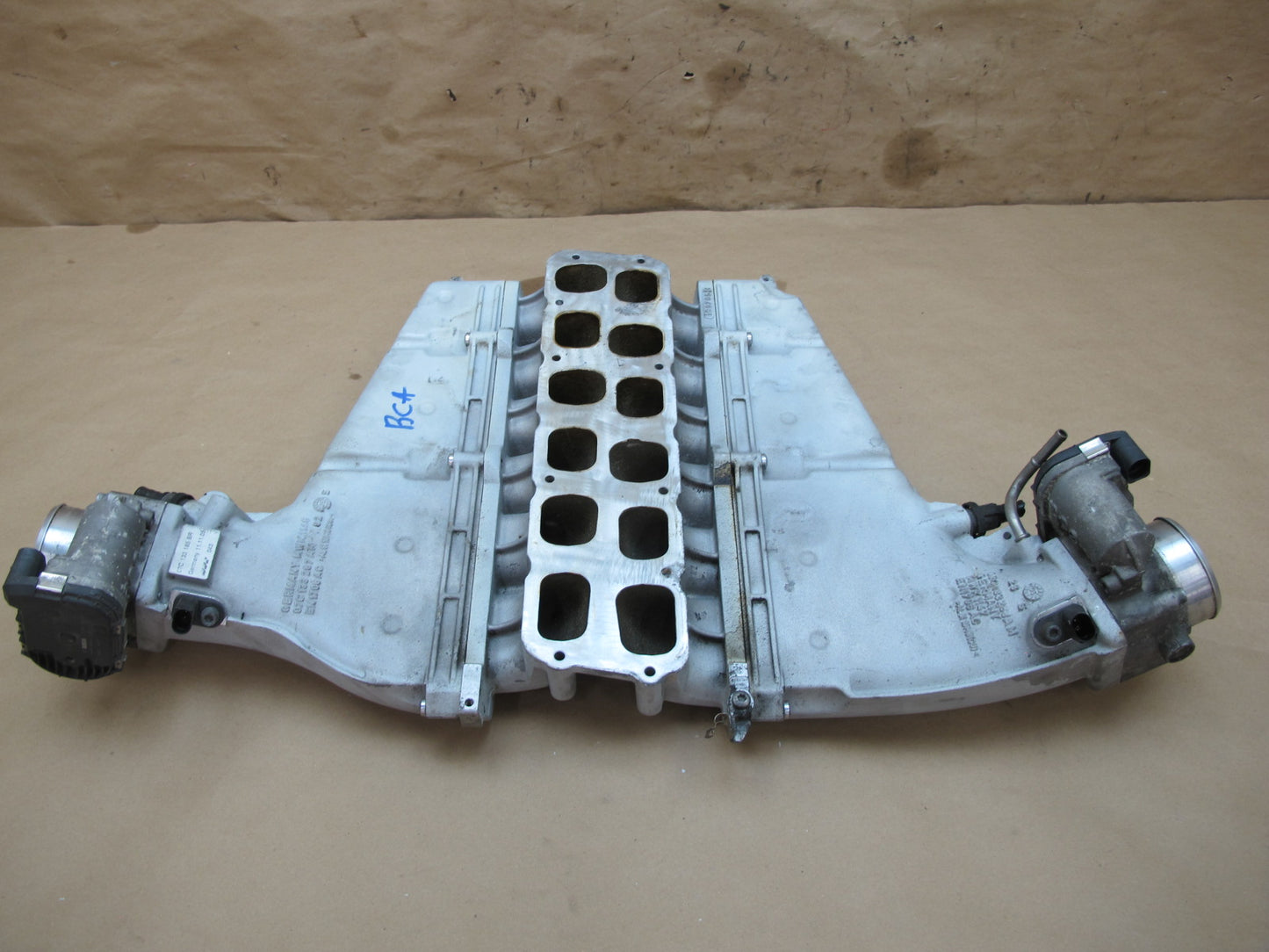 03-10 Bentley Continental 6.0L Engine Upper Intake Manifold w Throttle Body