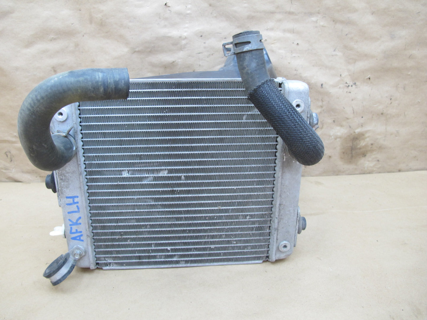 11-12 Fisker Karma Front Left Coolant Radiator w Shroud OEM