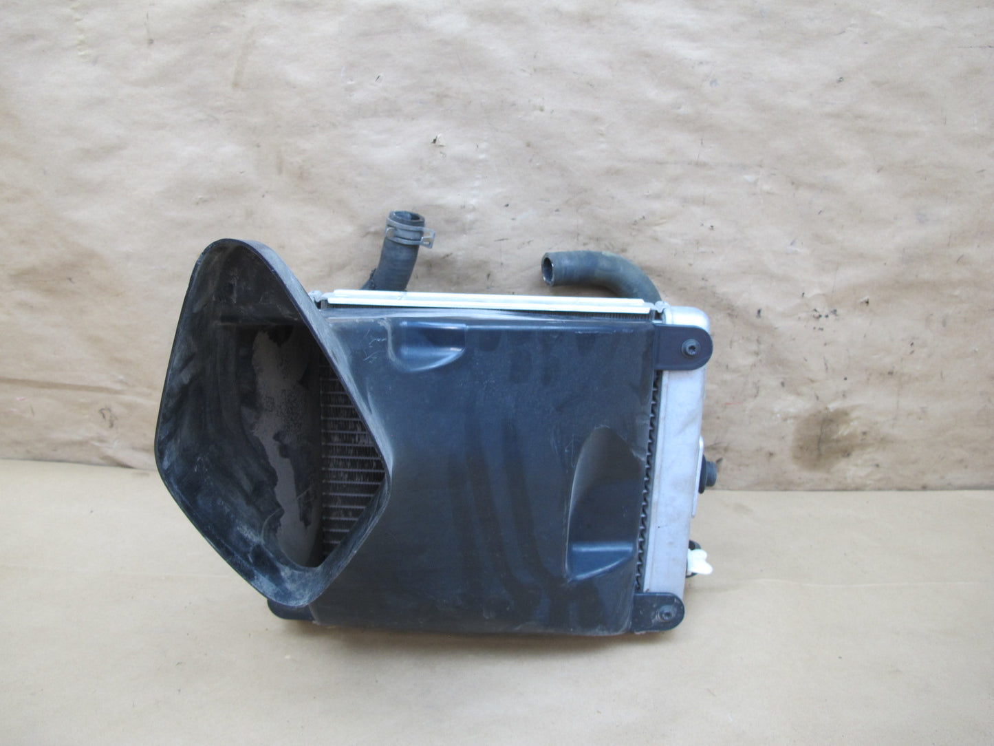 11-12 Fisker Karma Front Left Coolant Radiator w Shroud OEM