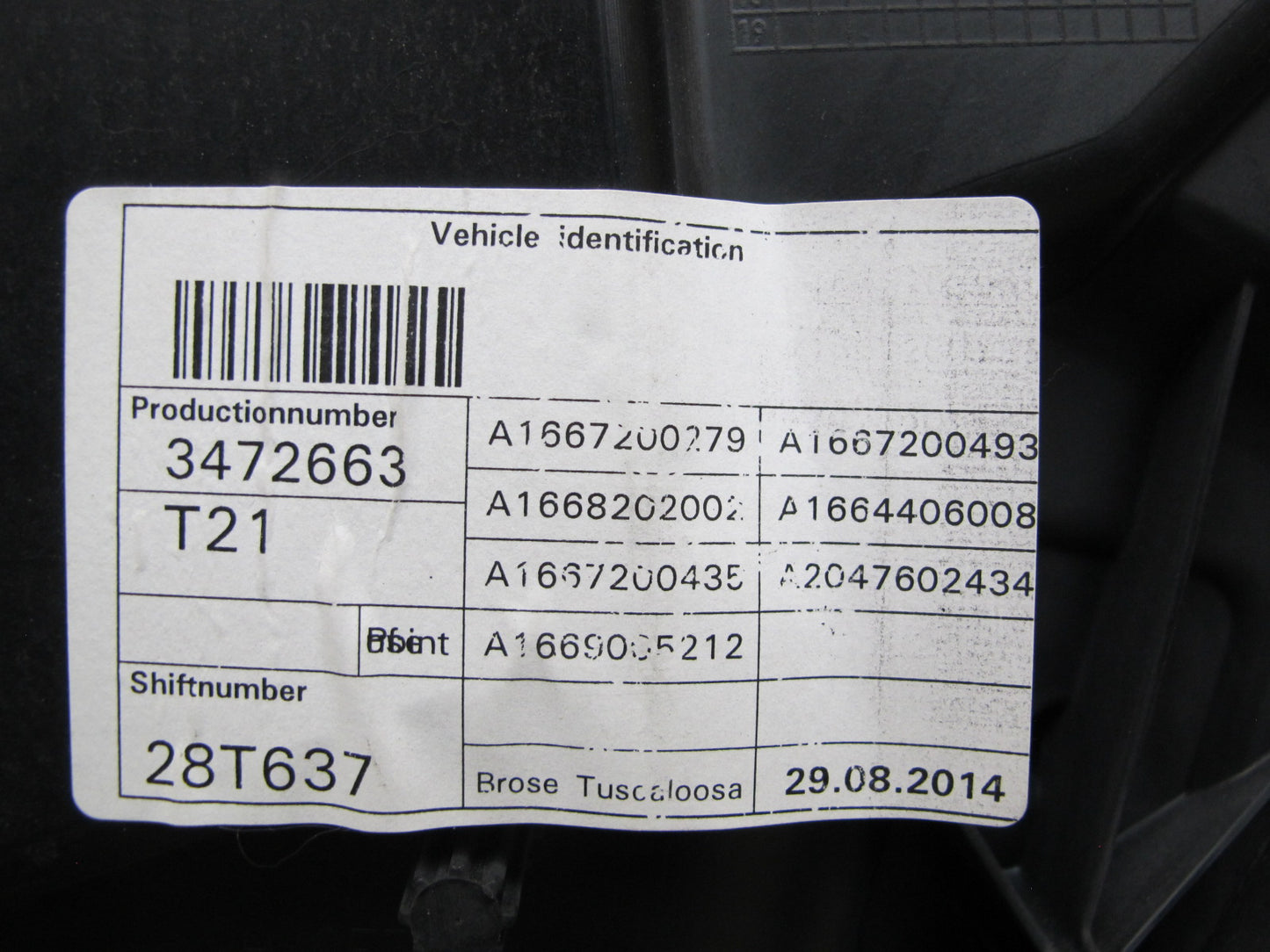 12-18 Mercedes W166 GLE Ml-class Front Right Door Shell Panel Cover Assy OEM