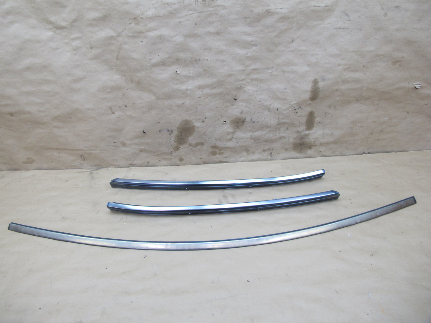 03-08 Mercedes R230 Set of 3 Front Windshield Chrome Trim Molding Strip OEM