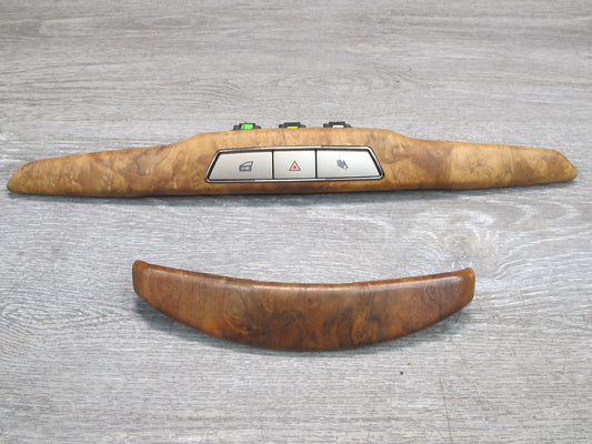 11-12 Fisker Karma Dash Hazard Switch & Rear Center Console Wood Trim Set OEM