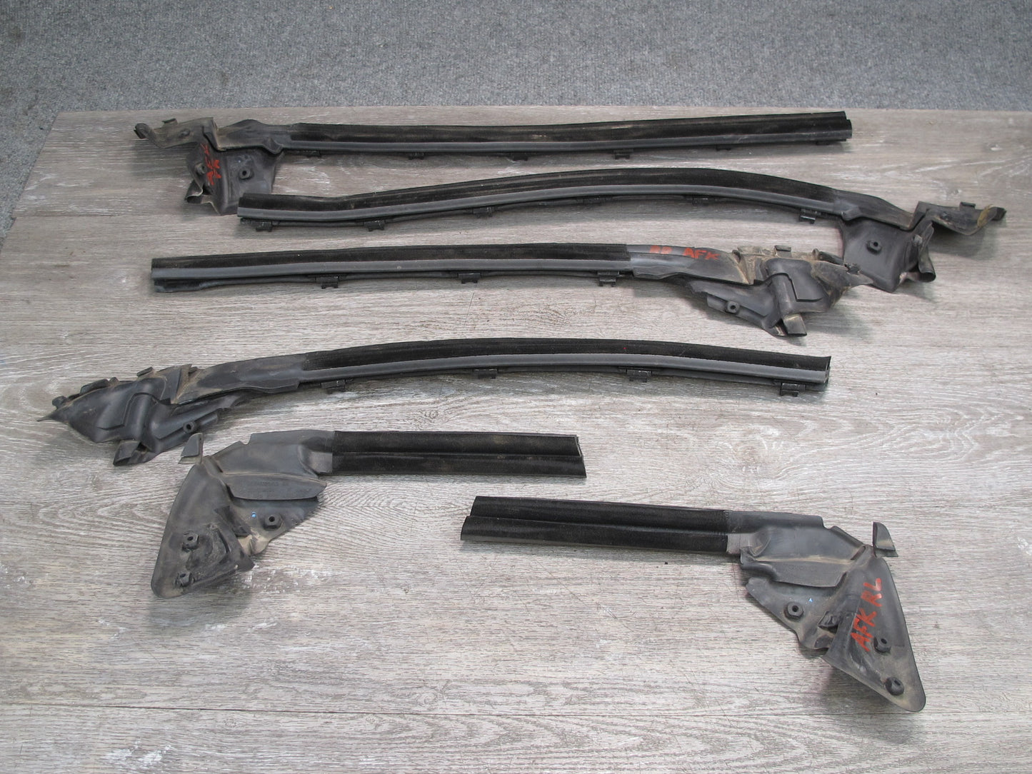 11-12 Fisker Karma Set of 6 Front Rear Left Right Window Weatherstrip Seal OEM