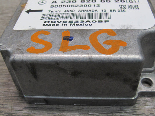 03-08 MERCEDES R230 SL500 SRS AIRBAG CONTROL MODULE UNIT 2308206626 OEM