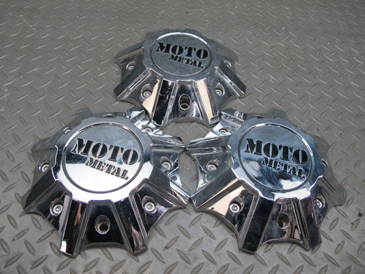 Moto Metal Chrome Custom Wheel Center Cap T148L215-H48 Set of 3