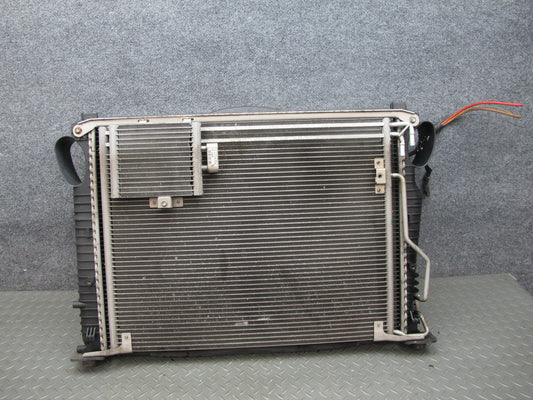 03-06 Mercedes R230 SL500 Engine Radiator A/C Condenser Cooling Fan Set OEM