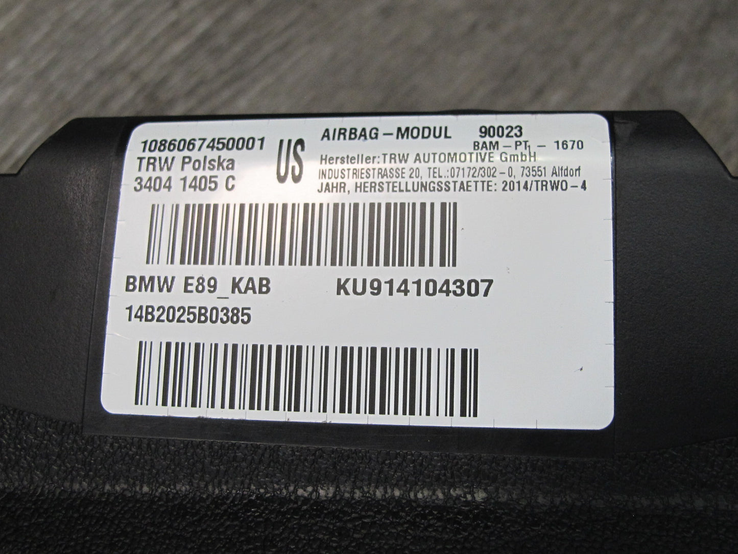 09-16 BMW Z4 E89 ROADSTER FRONT LEFT DRIVER SIDE UNDER DASH KNEE SRS AIRBAG OEM