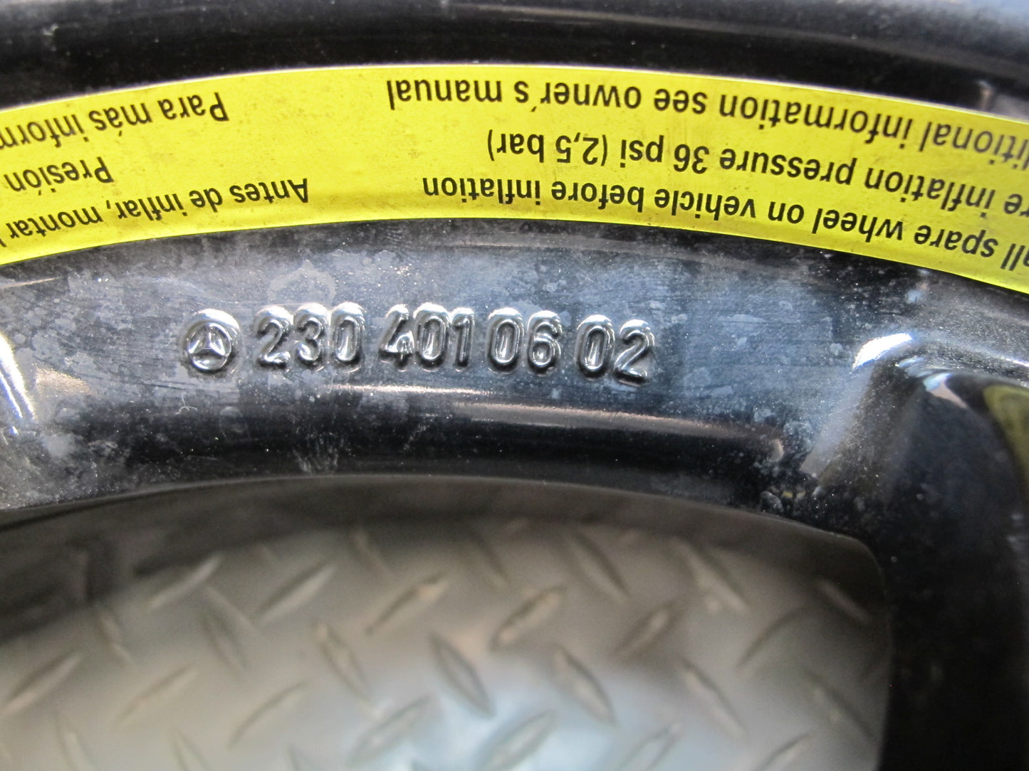 03-12 Mercedes R230 Spare Tire 17" R17 Alloy Wheel Rim 17x6B ET25 185/60 OEM