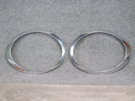 07-13 Mini R55 R56 R57 Front Left & Right Headlight Chrome Trim Cover Set OEM
