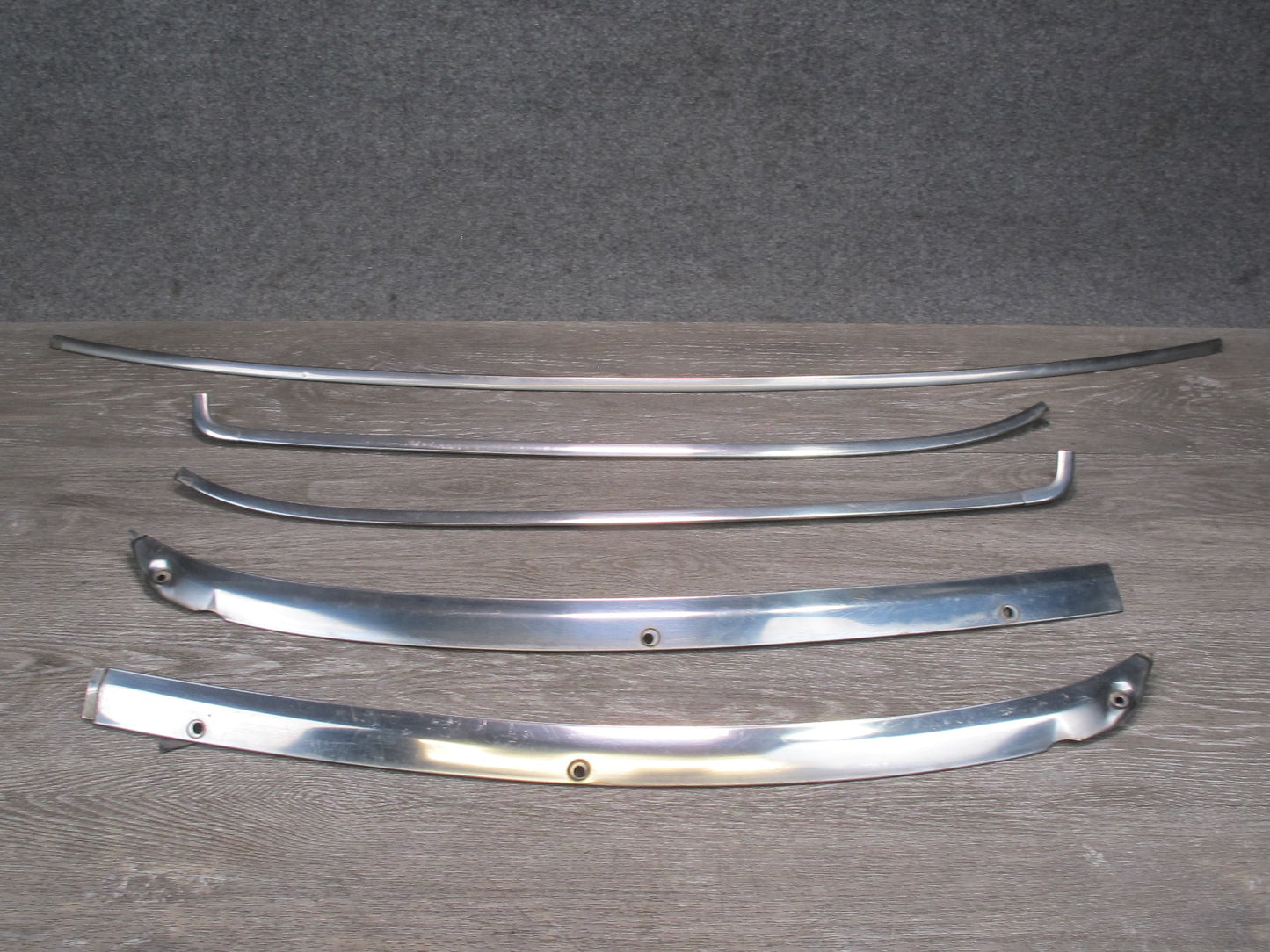 84-86 Nissan Z31 300ZX 2+0 Exterior Windshield Chrome Trim Molding Set OEM