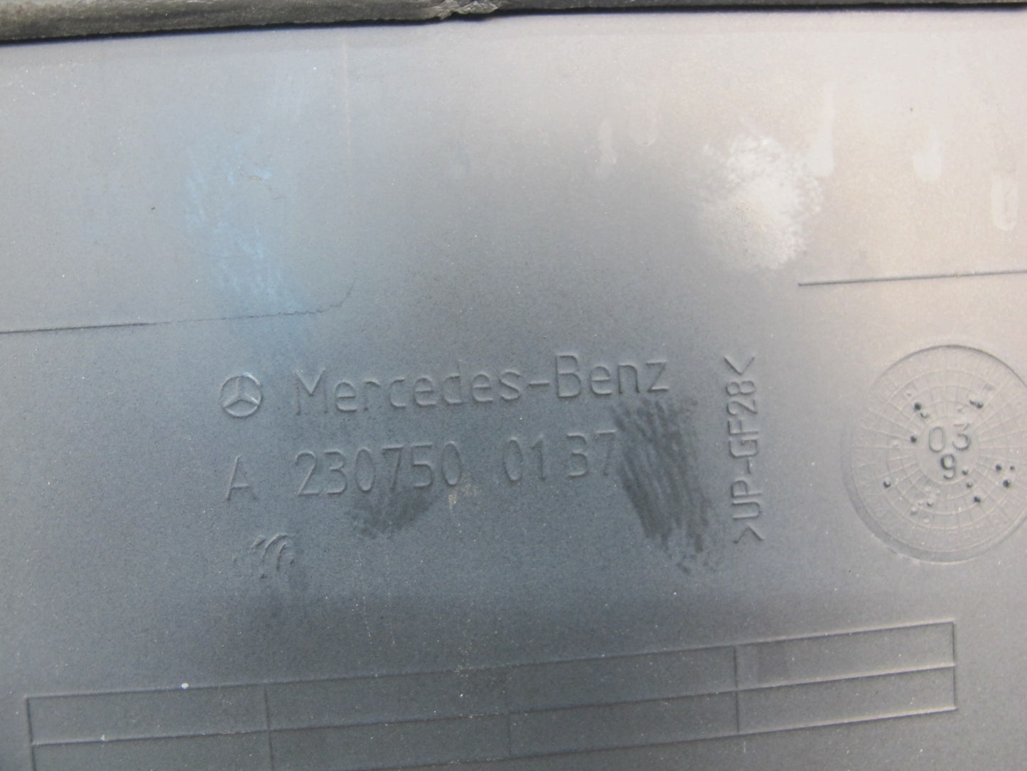 03-12 Mercedes R230 Sl-class Rear Trunk Lid License Plate Holder Panel OEM