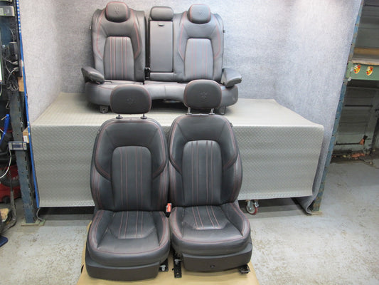 14-16 Maserati Ghibli SQ4 Front & Rear Leather Seat Black Complete Set OEM