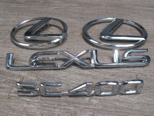 92-96 Lexus UZZ30L SC400 Set of 4 Trunk & Front Bumper Emblem Logo Badge OEM