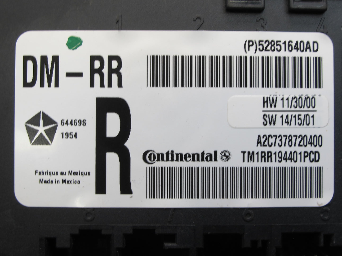 14-19 Maserati Ghibli M157 Rear Right Door Control Module 52851640AD OEM