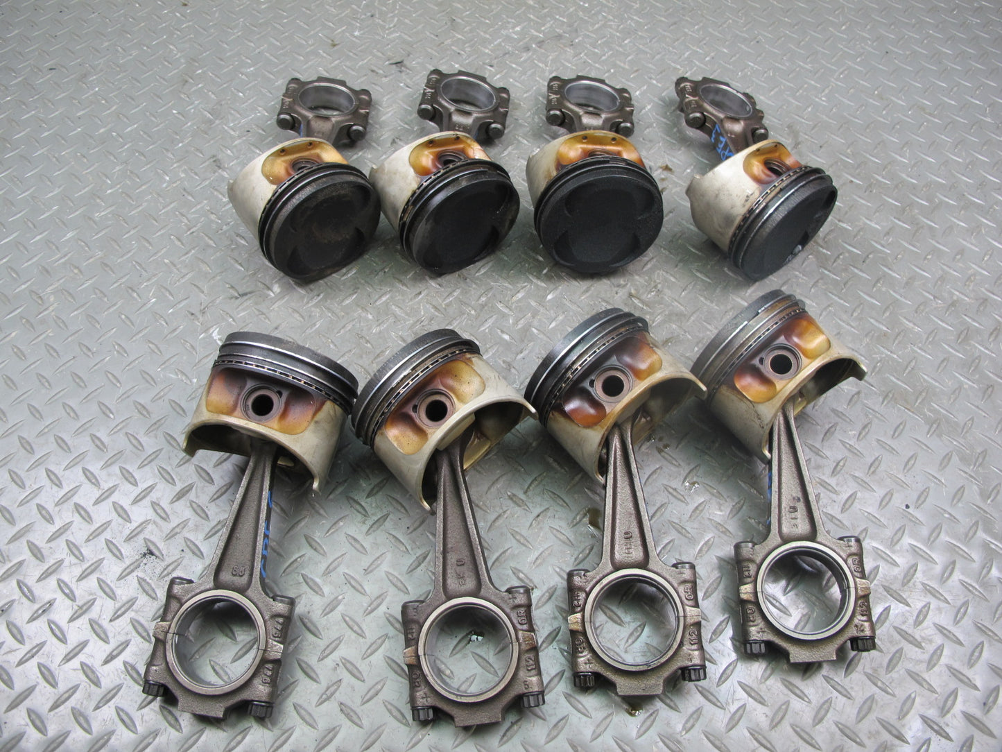 1987-1991 Porsche 928 S4 5.0L Engine Piston Connecting Rod Set of 8 115K Miles