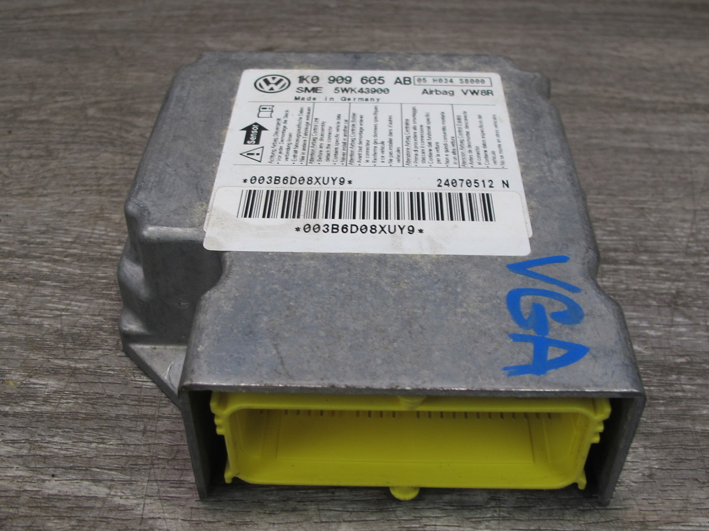 2008 VOLKSWAGEN VW GOLF R32 SRS AIRBAG CONTROL MODULE UNIT 1K0909605AB OEM