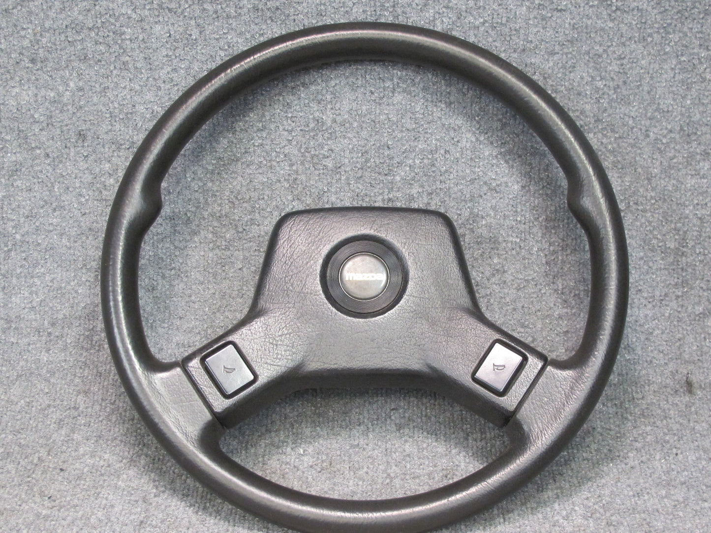 86-88 Mazda RX7 2-SPOKE Steering w Horn Pad Button Black OEM