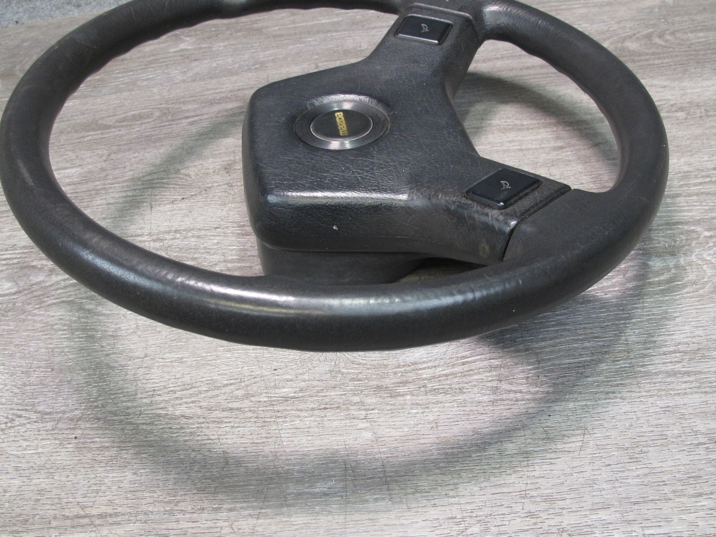 86-88 Mazda RX7 2-SPOKE Steering w Horn Pad Button Black OEM