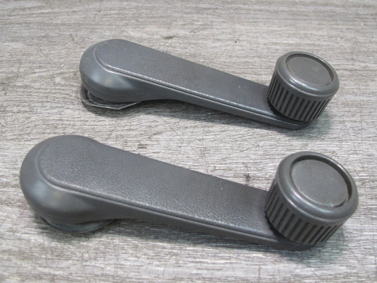 86-91 Mazda RX7 Set of 2 Left & Right Manual Window Crank Handle Gray OEM