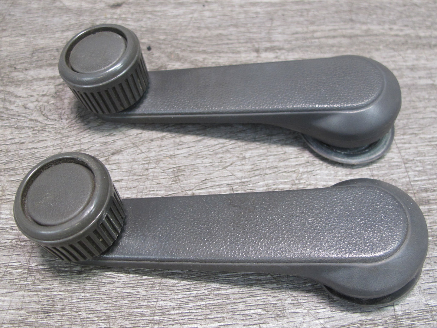 86-91 Mazda RX7 Set of 2 Left & Right Manual Window Crank Handle Gray OEM