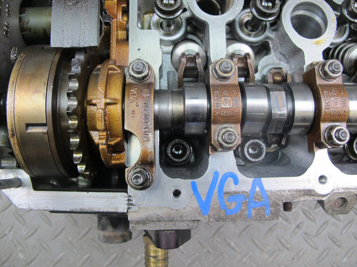 2008 VW Golf R32 VR6 3.2L Cbra Engine Cylinder Head w Camshafts & Timing Cover