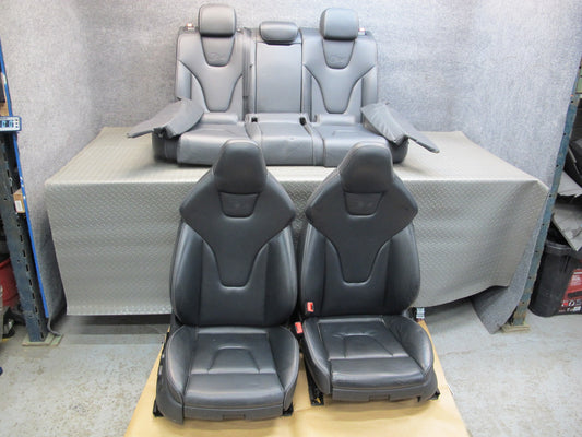 09-12 Audi B8 S4 Front & Rear Left & Right Leather Sport Seat Set Black OEM