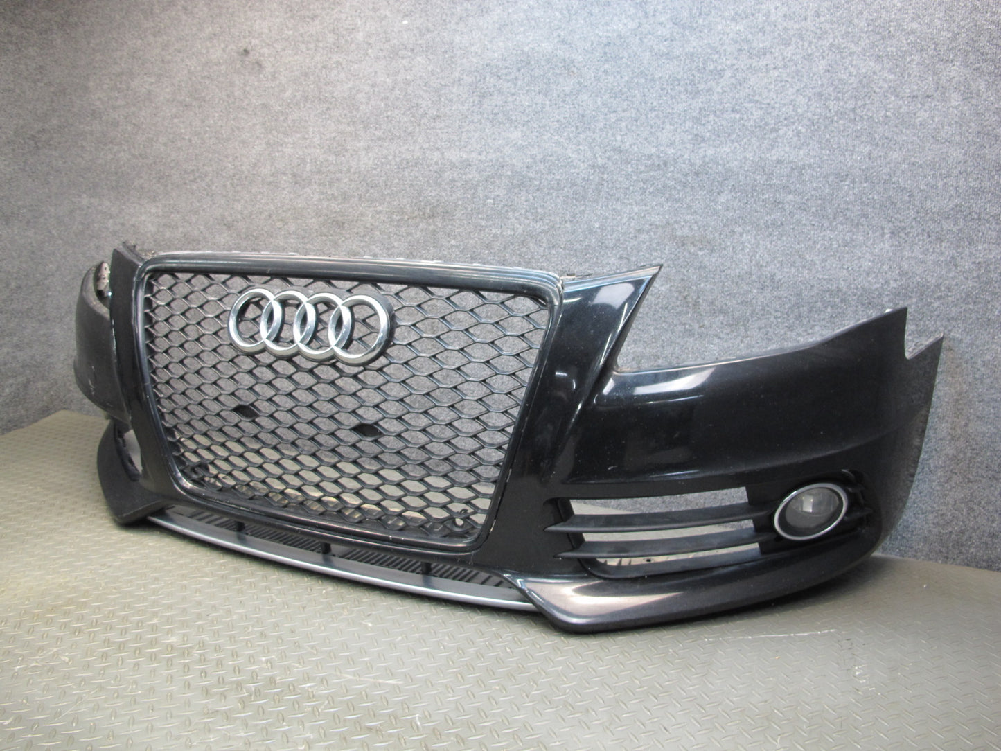 09-12 Audi B8 S4 A4 Front Bumper Cover Black w Fog Lights & Grille OEM