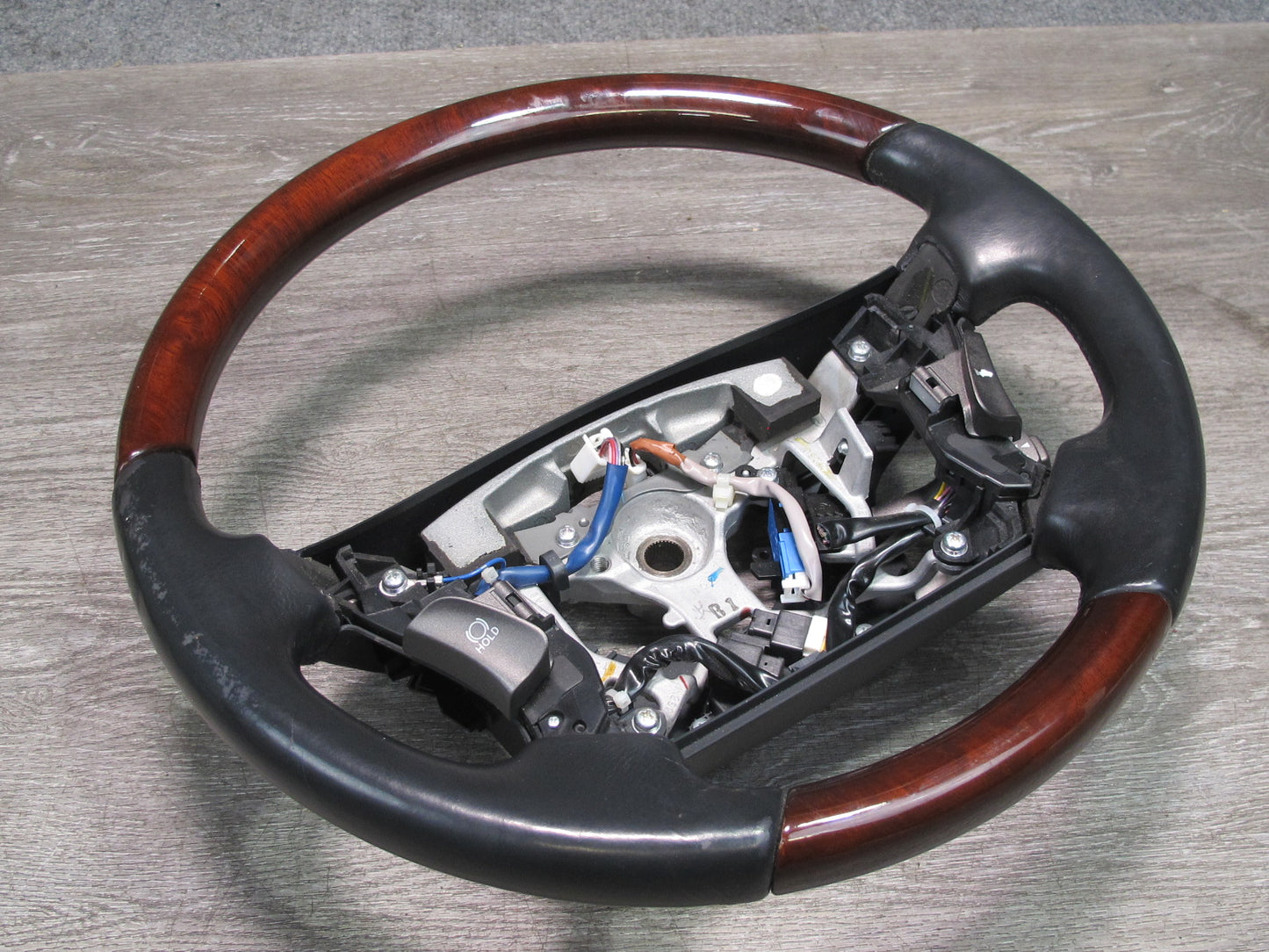07-09 Lexus UVF46 LS600h LS460 Heated Leather Wood Steering w Controls OEM