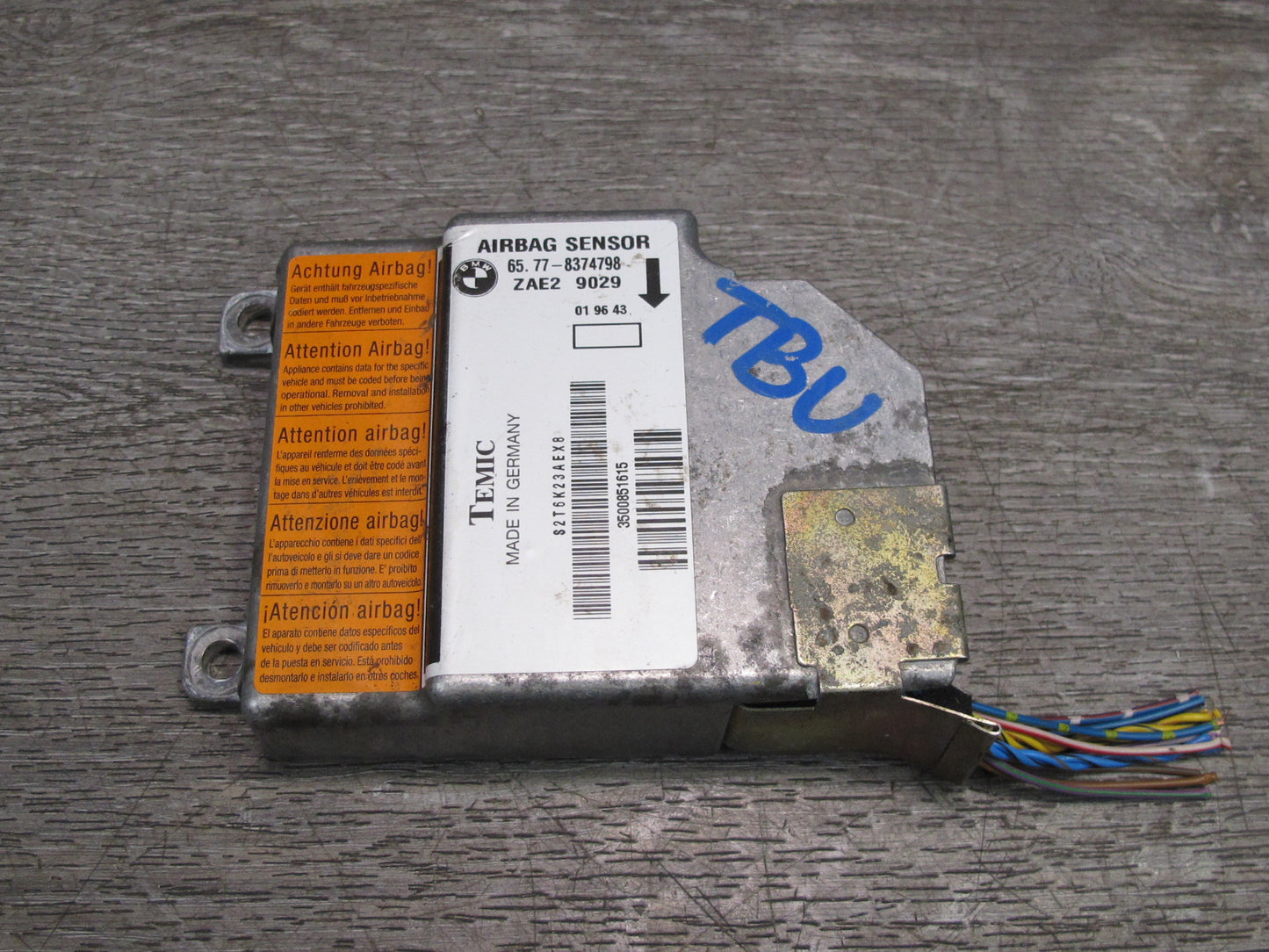 97-99 BMW Z3 E36 SRS AIRBAG SENSOR CONTROL MODULE 8374798 OEM