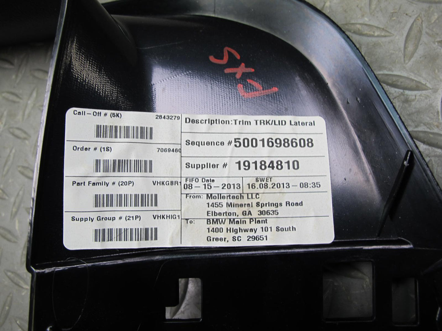 08-14 BMW E71 X6 Set of 3 Rear Left & Right Trunk Lid Boot Cover Black OEM