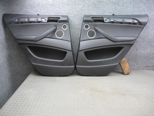 10-14 BMW E71 X6 X6M Set of 2 Rear Door Interior Trim Panel w Sun Shades OEM